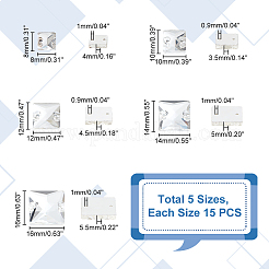 75 шт. 5 стиля квадратной формы пришивные стразы GLAA-GA0001-60A