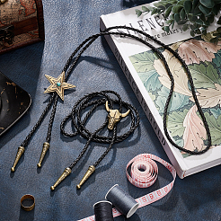 2 шт. 2 стиля ожерелье-лариат с головой быка и звездой для мужчин и женщин&nbsp;NJEW-GF0001-06