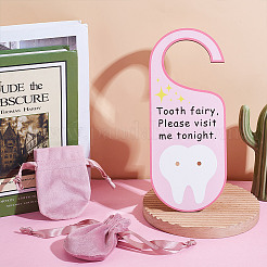 2 шт. вешалка для двери Зубная фея из тополевой фанеры&nbsp;AJEW-NB0007-14A