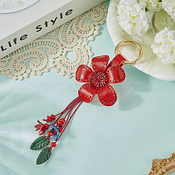 Брелок из кожи и сплава&nbsp;HJEW-WH20022-04B-11