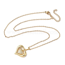 Женские цепочки с подвеской в виде сердца из латуни&nbsp;NJEW-D341-03G