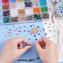 1200шт 24 стильные гальванические стеклянные бусины нити EGLA-PH0001-44