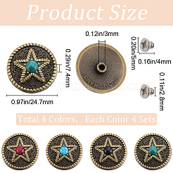 16 комплект 4-х цветных литой кнопки FIND-GF0006-23