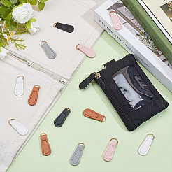 30 шт. 5-х цветные язычки для застежки-молнии из искусственной кожи FIND-NB0006-54