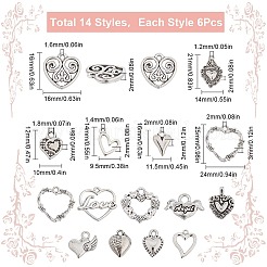 84 шт. 14 стиля подвески из сплава в тибетском стиле TIBE-SC0009-24