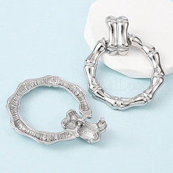 Серьги-гвоздики из бамбука из нержавеющей стали 304 EJEW-K268-80P