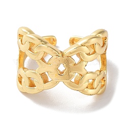 Кольцо из латуни с открытой манжетой RJEW-E292-15G