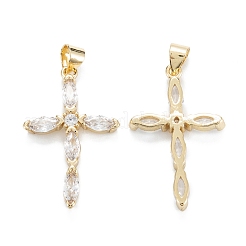 Латунные микропаве прозрачные подвески с фианитом&nbsp;ZIRC-M115-30G