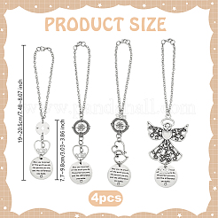 4 шт. плоские круглые подвесные украшения из сплава&nbsp;HJEW-OC00287