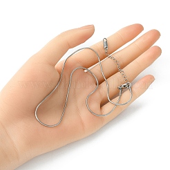 Ожерелье из круглой цепи-змейки из нержавеющей стали 304 для мужчин и женщин NJEW-YW0001-13