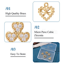 5 шт. 5 стиля латунные подвески с микропаве и кубическим цирконием&nbsp;KK-TA0002-99