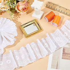 Хлопковый цветочный узор с вышивкой кружевной лентой OCOR-WH0078-166