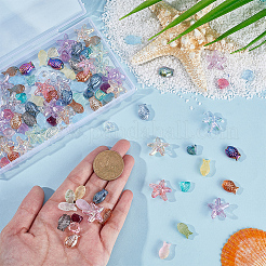 120шт 4 стиля прозрачные стеклянные бусины GLAA-SC0002-53