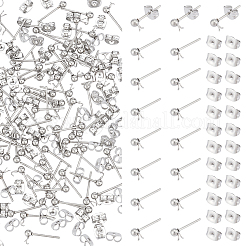 100 шт. фурнитура для сережек-гвоздиков из нержавеющей стали 304 STAS-UN0056-35