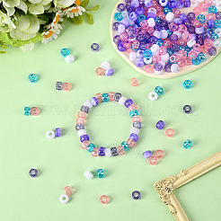 600 шт. двухцветные непрозрачные и полупрозрачные акриловые европейские бусины&nbsp;MACR-SC0002-02B