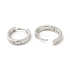 Прозрачные серьги-кольца с фианитами&nbsp;EJEW-F288-09P