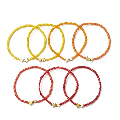 7шт. стеклянные бусины эластичные браслеты для женщин&nbsp;BJEW-MZ00279