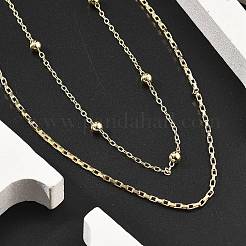 Латунные двухслойные ожерелья NJEW-D302-54G