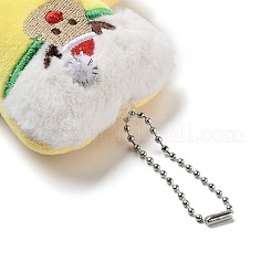 Рождественская тема ткань плюшевая кукла подвеска украшения HJEW-D030-01H