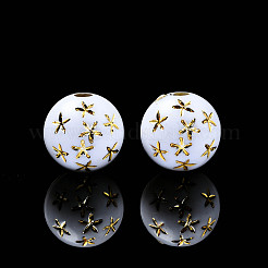 Непрозрачные белые акриловые бусины в стиле рукоделия MACR-N012-11-B02