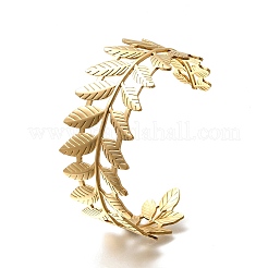 Браслеты-манжеты из нержавеющей стали 304 для женщин&nbsp;LS-BJEW-Z083-02G-09