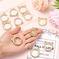 10 шт. Кольца пружинные из цинкового сплава со стразами&nbsp;FIND-SC0019-51B