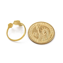 Кольца-манжеты из нержавеющей стали 304 с листьями гинкго для женщин&nbsp;RJEW-M019-64G