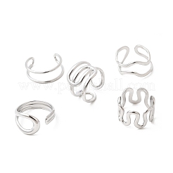 5 шт. открытые манжеты из нержавеющей стали 304 для женщин&nbsp;RJEW-K313-04P