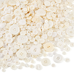 Плоские круглые пуговицы из смолы&nbsp;BUTT-TAC0017-01D