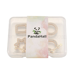 4 шт. 4 стиля латунные микропаве прозрачные кубические циркониевые d-образные кольца якорные застежки с дужками ZIRC-PJ0001-02