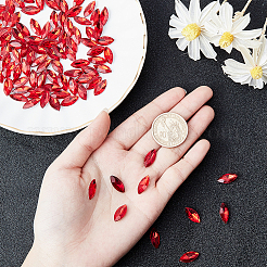 Заостренные заднее стекло горный хрусталь кабошоны RGLA-OC0001-08E