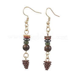 Серьги-подвески в виде шишек из сплава с эмалью&nbsp;EJEW-JE06630