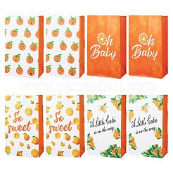 12 шт. 4 подарочных бумажных мешочка для конфет с фруктовым принтом в виде прямоугольника на день рождения&nbsp;ABAG-TA0001-69