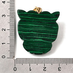 Подвески из синтетического малахита и синтетической бирюзы&nbsp;G-Z090-02G-08