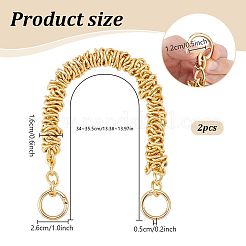 Ручки для сумок из цинкового сплава с витыми кольцами и цепочкой&nbsp;FIND-WH0436-47G