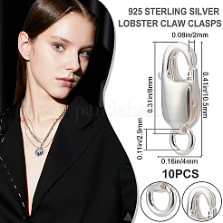 10 шт. 925 серебряные застежки-когти-омары&nbsp;STER-BBC0001-01