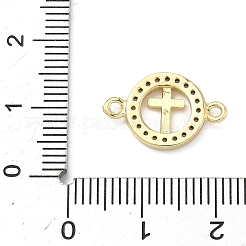 Кольцо религиозного культа из латуни с микропаве из прозрачных кубических цирконий и подвесками-соединителями&nbsp;KK-A282-08A-G