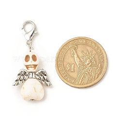 Подвесные украшения из окрашенной синтетической бирюзы HJEW-JM00672-03