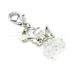 Подвесные украшения в виде крыльев ангела из стекла и сплава HJEW-MZ00134