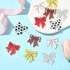 12 шт. 6-цветные подвески с рисунком в виде шаров из акрила&nbsp;OACR-YW0004-36