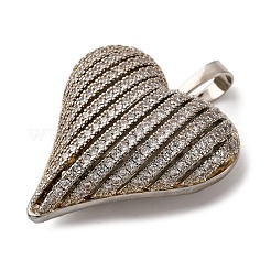 Латунные микропаве прозрачные подвески с фианитом&nbsp;KK-U076-19P