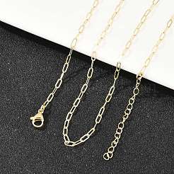Цепочки из латуни в виде скрепки толщиной 2.5 мм для мужчин и женщин.&nbsp;NJEW-L012-01G