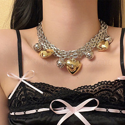 Ожерелья-нагрудники с подвеской в виде сердца из сплава для женщин FS-WGE740F-01