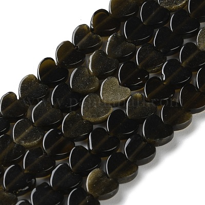 Естественный золотистый отлив обсидиан бисер пряди G-M403-A46-02-1