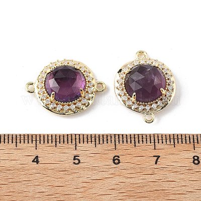 Подвески-коннекторы с граненым натуральным аметистом G-H323-03G-11-1