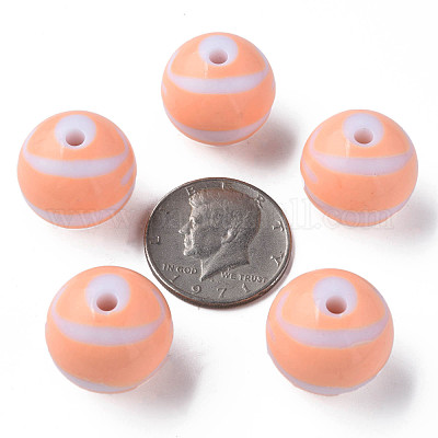 Непрозрачные полосатые акриловые бусины&nbsp;MACR-S373-27C-08-1