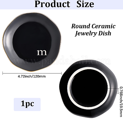 Круглая керамическая тарелка для украшений&nbsp;AJEW-WH20067-015B-1