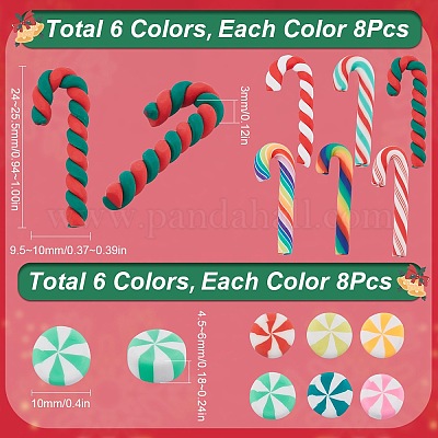 96шт 12 стиля кабошонов из полимерной глины ручной работы FIND-SC0009-87-1