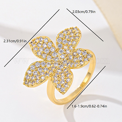 Женские кольца на палец из латуни с микропаве и кубическим цирконием YY3691-2-1