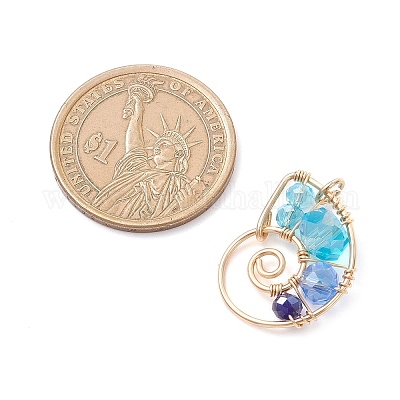 3 шт. подвески из стеклянных бусин в форме раковины PALLOY-TA00362-1